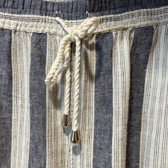 Rails M, drawstring vertical stripe pant, ankle length linen and rayon - Picture 2 of 8